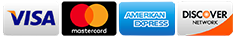 credit card icons for visa, mastercard, american express and discover