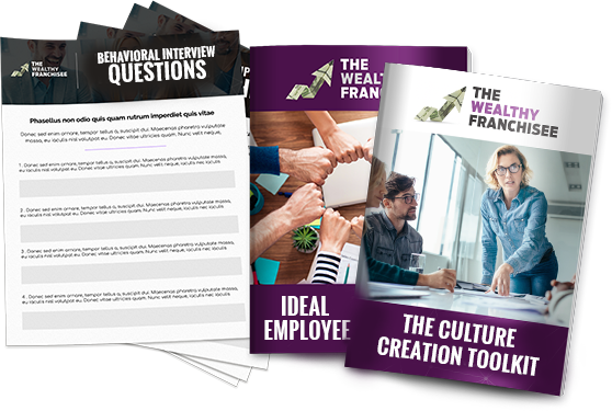 a printed quiz titled behavioral interview questions and two brochures covers displaying the culture creation toolkit